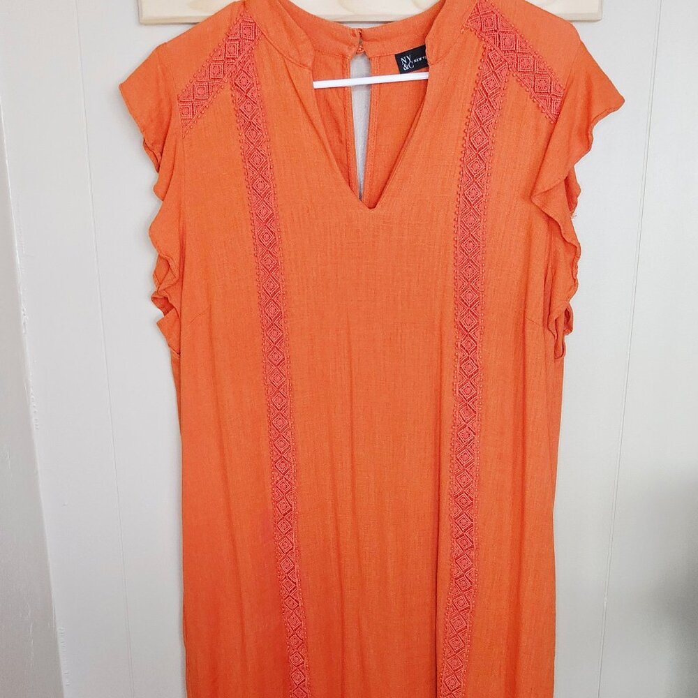 New York & Company Orange Dress w/ Pockets